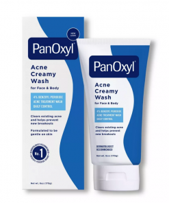 غسول كريمي لحب الشباب بنزويل بيروكسيد 4٪ من بانوكسيل حجم 170 غم -PanOxyl Acne Creamy Wash Daily Control Face & Body 4% Benzoyl Peroxide All Sk By PanOxyl 170g