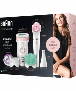 ماكنة براون ستاتي متعددة الوظائفset 9 Braun All Body Beauty Set Ses 9985