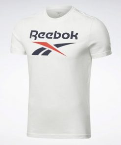 Reebok Mens' Identity Big Logo T-Shirt- تيشيرت ريبوك ادينتتي بيج لوجو للرجال لون أبيض