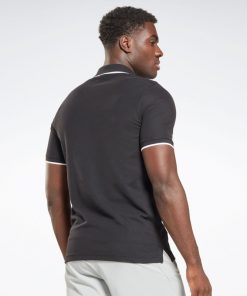 Reebok Small Vector Polo Shirt بلوزة بولو اسود من ريبوك للرجال