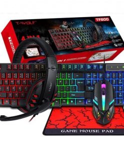 4in1 PC Gaming Keyboard Mouse Headset Set RGB LED Gamer Bundle w/ Mouse Pad
