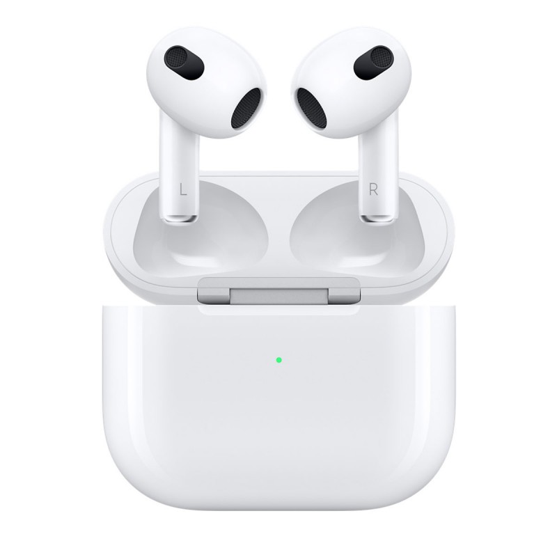 سماعات ابل ايربودز (الجيل الثالث) لاسلكية مع كفالة لمدة عام - Apple AirPods 3rd Gen with MagSafe Charging Case
