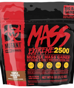 Mutant Mass Extreme Gainer Whey Protein Powder Build Muscle Size and Strength High Density Clean Calories Triple Chocolate 2.72 KG