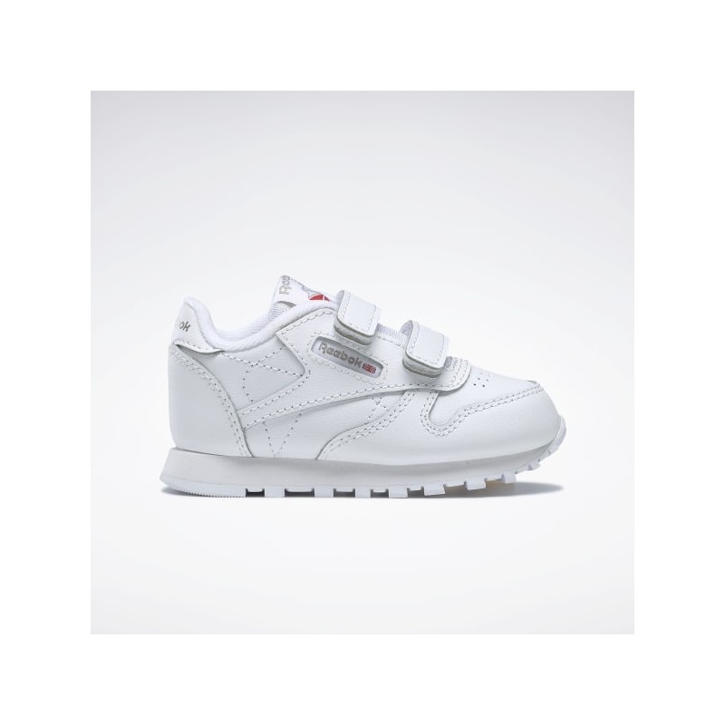 Reebok Mens' Classic Leather Shoes- حذاء ريبوك كلاسيك ليذر للأطفال للجنسين لون أبيض