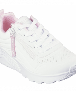 Skechers Kids Gril Uno Lite - Easy Zip Shoes - حذاء سكيتشرز أونو لايت- ايزي زيب للأطفال لون أبيض
