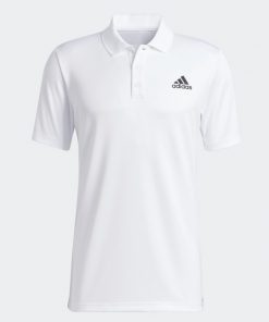 adidas Designed to Move 3-Stripes Polo Shirt بلوزة شبابية نص كم بولو لون ابيض