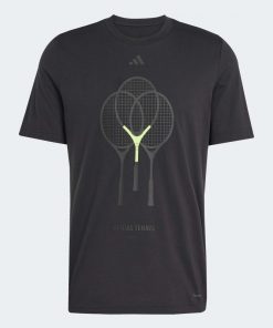 adidas Men's Tennis 3 Rackets Graphic Tee - Black