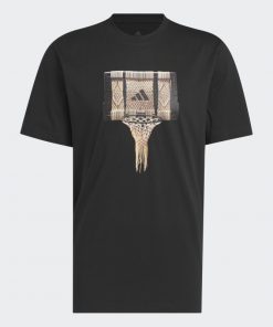 adidas Mens' Basketball Gallery Graphic Tee - Black