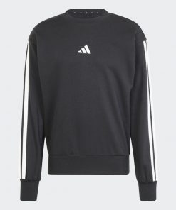 Adidas Mens' Essentials 3-Stripes French Terry Sweatshirt - Black