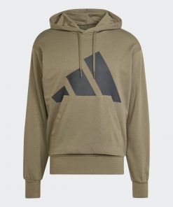Adidas Mens' Essentials Big Logo French Terry Hoodie - Green