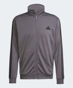 Adidas Mens' Sportswear Basic 3-Stripes Tricot Track Suit - Grey