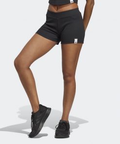 adidas Lounge Rib Booty Shorts - Black- شورت اديداس للنساء لون أسود