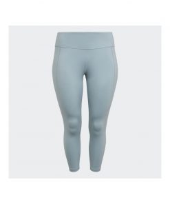adidas Womens' Yoga Studio 7/8 Leggings (Plus Size) - Grey- بنطلون ضيق رياضي من اديداس يوغا 7/8 للنساء لون رمادي فاتح