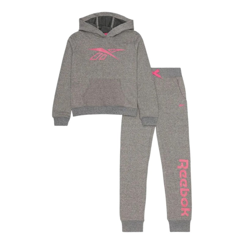 Reebok Kids' Big Intl 2Pc Grindle Tracksuit- طقم رياضي ريبوك تود انتل قطعتين للأطفال لون رمادي