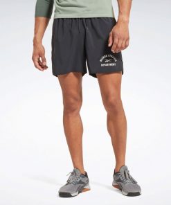 شورت ريبوك جرافيك ويفن للرجال لون أسود - Reebok Men's Training Graphic Woven Shorts - Black