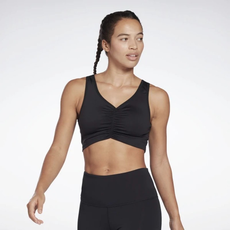 S Ruched Cropped Ta BLACK