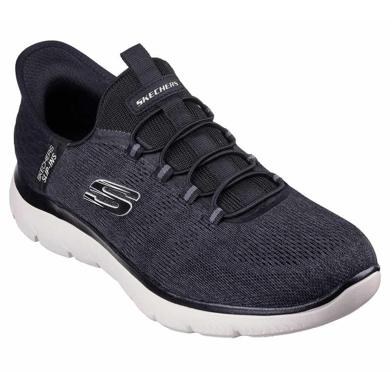 Skechers Men's Slip-ins: Summits - Key Pace Shoes - حذاء سكيتشرز سليب انس: سميتس - كيه بيس للرجال لون أسود ونعل أبيض
