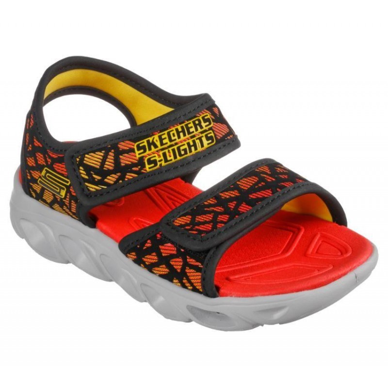 Skechers Kids' S Lights: Hypno-Splash Sun Sonic Shoes - حذاء سكيتشرز هايبنو سبلاش صن سونيك للأطفال لون أسود وبرتقالي