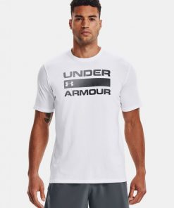 Under Armour Men's Team Issue Wordmark Short Sleeve T-Shirt - تيشيرت أندر آرمر تيم ايشيو وورد-مارك للرجال لون أبيض
