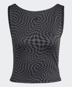 توب تانك اديداس برينت كلاش يوغا للنساء لون أسود- adidas Women's Print Clash Yoga Tank Top - Black