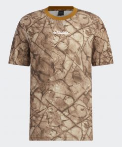 تيشيرت اديداس تريكس جيو جرافيك للجنسين لون بني- adidas Unisex' Terrex Geographic Graphic Tencel Tee