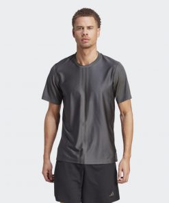 تيشيرت اديداس هيت وورك اوت ثلاث خطوط للرجال لون رمادي-adidas Mens' HIIT Workout 3-Stripes Tee - Grey