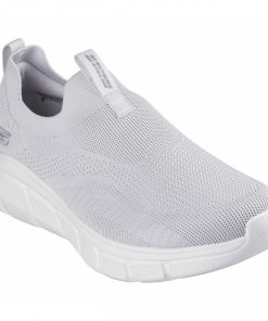 حذاء سكيتشرز بوبس سبورت بي فيلكس للرجال لون رمادي فاتح ونعل ابيض-Skechers Men's BOBS Sport B Flex - Frigid Edge Shoes