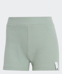شورت اديداس لونج ريب للنساء لون أخضر فيروزي- adidas Womens' Lounge Rib Booty Shorts - Green