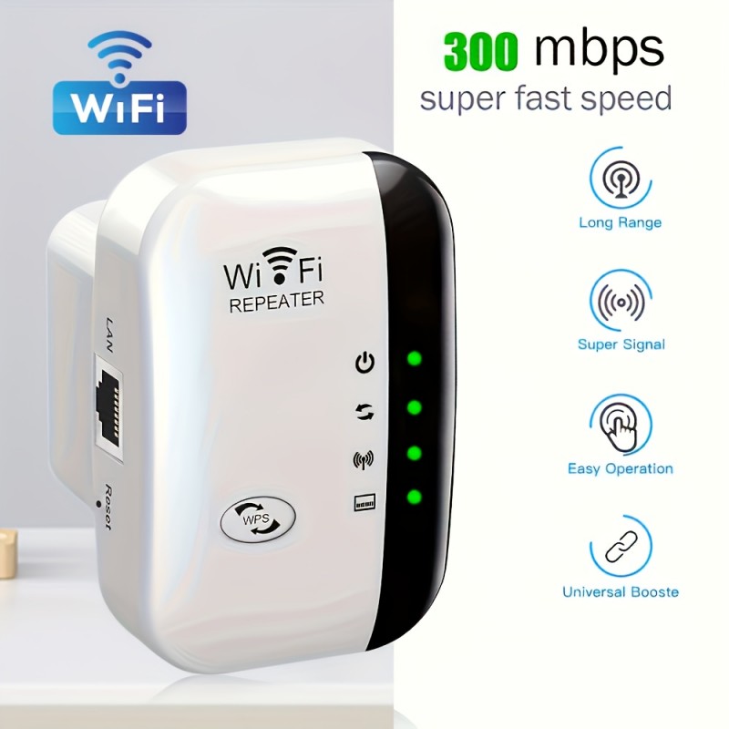 موسع نطاق الواي فاي لاسلكي قطعة تقوية - Wireless WiFi Range Extender 300Mbps