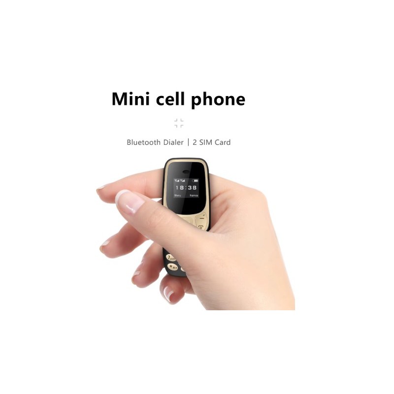هاتف محمول صغير يدعم شريحتين SIM - على شكل سماعة صغيرة بحجم ولاعة - مزود بتقنية البلوتوث وإمكانية تغيير الصوت و تسجيل المكالمات الهاتفية
