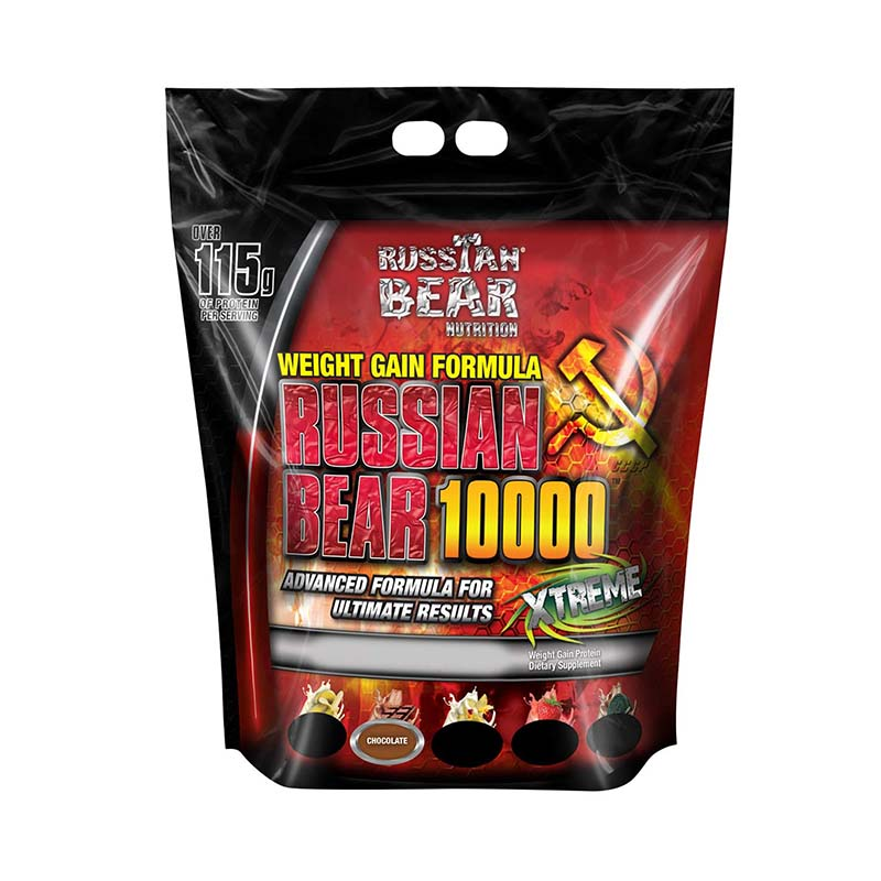 Russian Bear Nutrition Weight Gain Formula Russian Bear 10000 XTREAM Chocolate