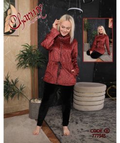طقم ستاتي مخمل سحاب من شارمي One Size