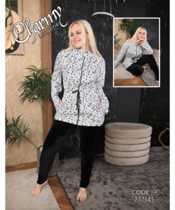 طقم ستاتي مخمل سحاب من شارمي One Size